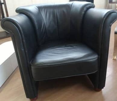 Single Black Leather Chair Funney Design and Decoration Ltd
